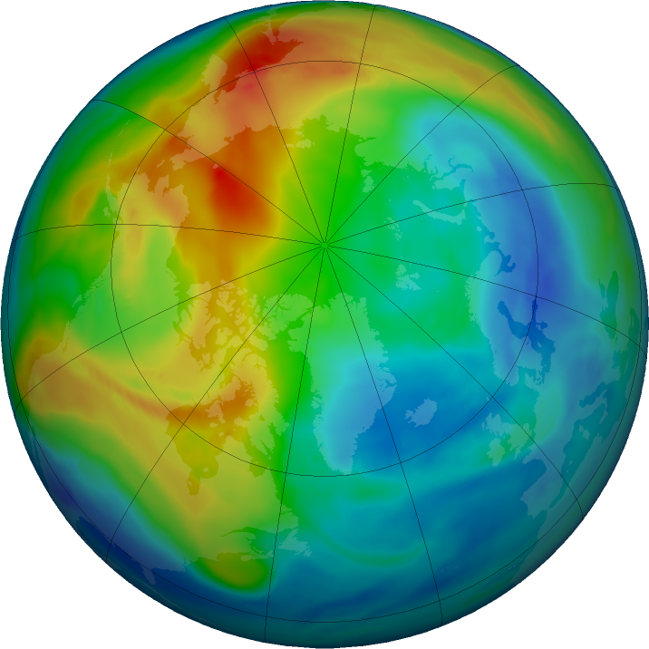 Arctic ozone map for 28 November 2019